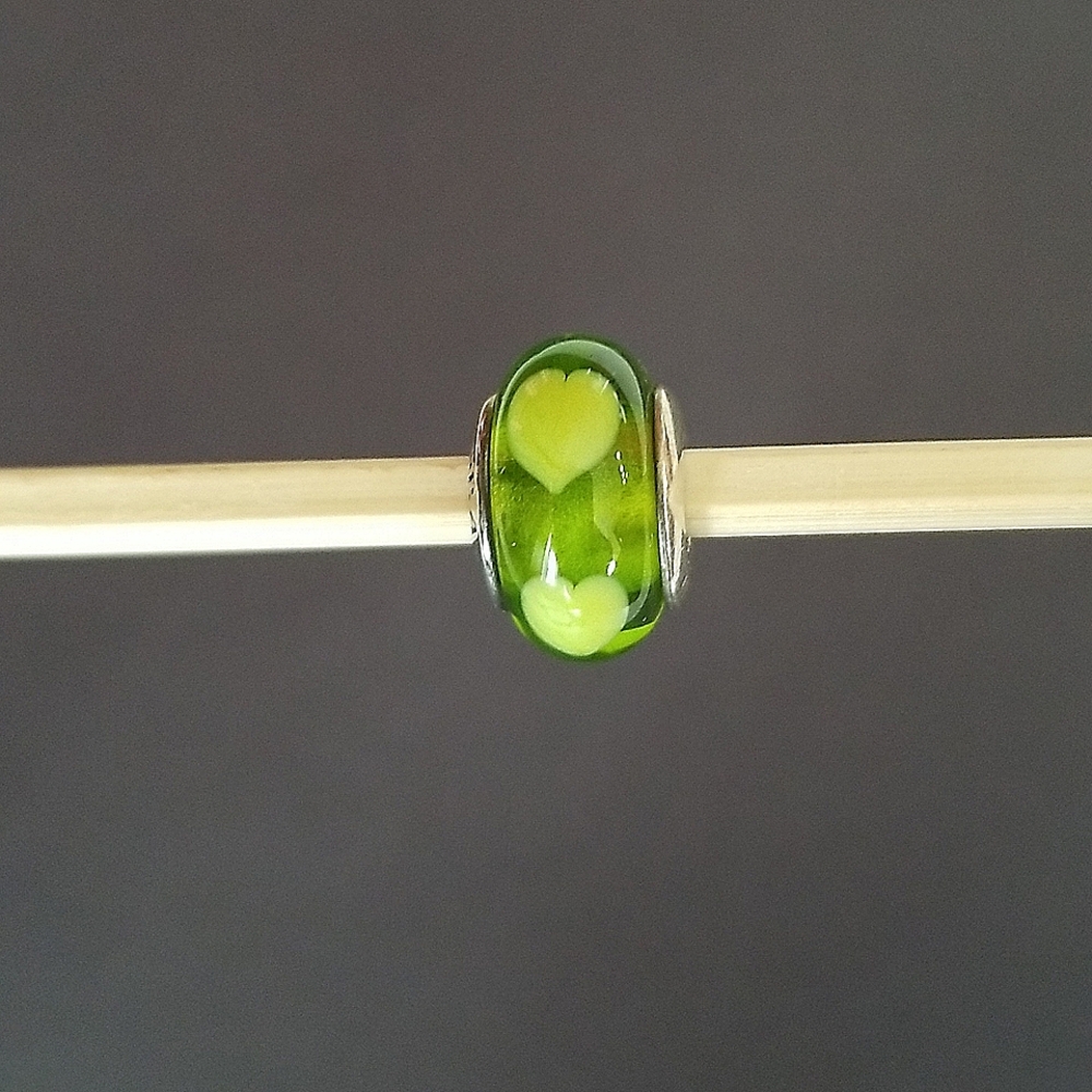 Pandora Lovely Murano Glass Green 💚 Heart Charm
